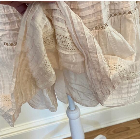 American Eagle elegant cream cotton long sleeve mini dress size small. - Picture 7 of 10